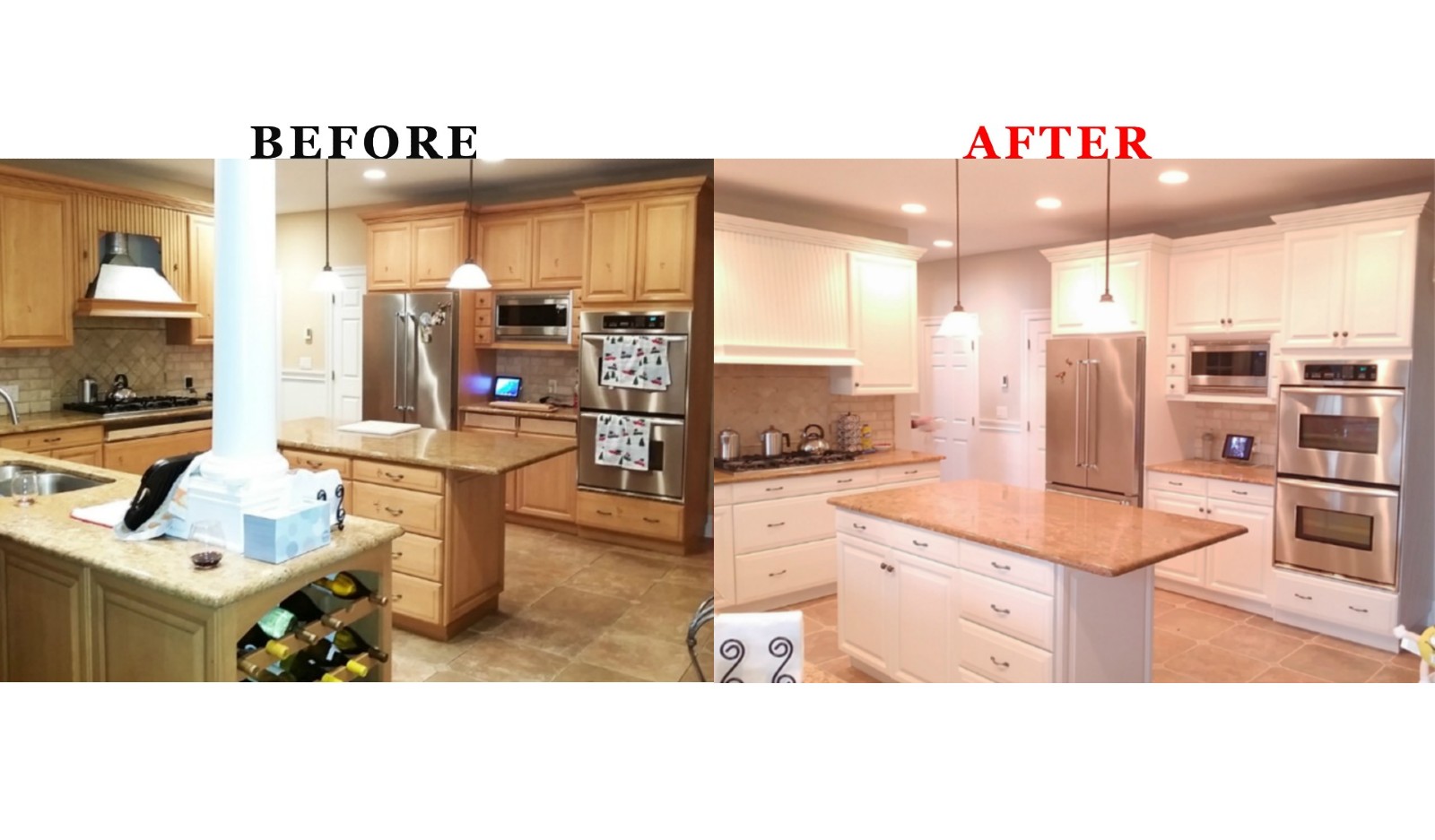 Before And After Pics Of Painted Kitchen Cabinets Things In The Kitchen